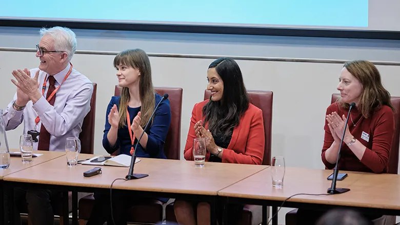 Professor Peter Main, Emilie Steinmark, Vinita Marwaha Madill and Professor Marika Taylor