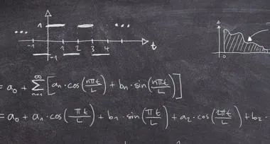 Equations on chalkboard