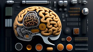 An AI-generated image of a human brain