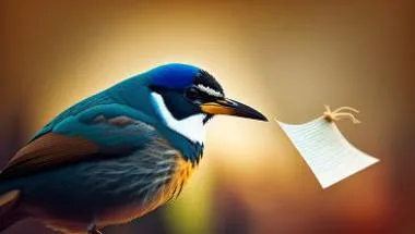 An AI-generated image of a Kingfisher carrying a piece of paper