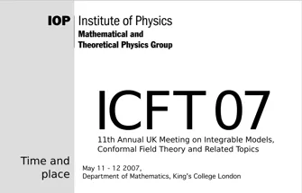 11th Annual UK meeting on Integrable Models Poster