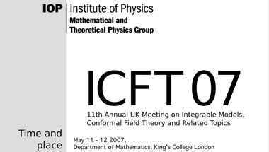 11th Annual UK meeting on Integrable Models Poster