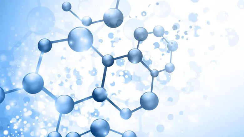 Blue molecule model