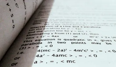 Book showing equations