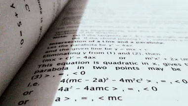 Book showing equations