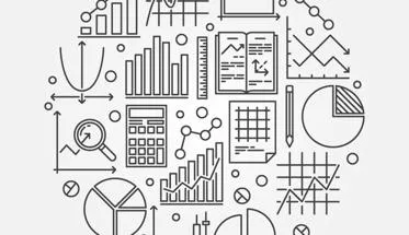 Variety of black and white graphs and mathematical equipment in graphics form