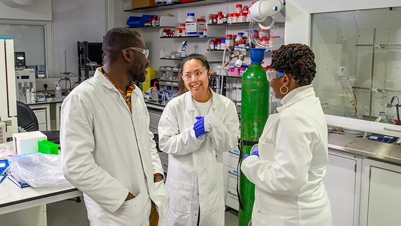 Chemistry students in the lab