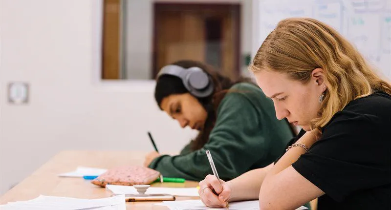 students studying