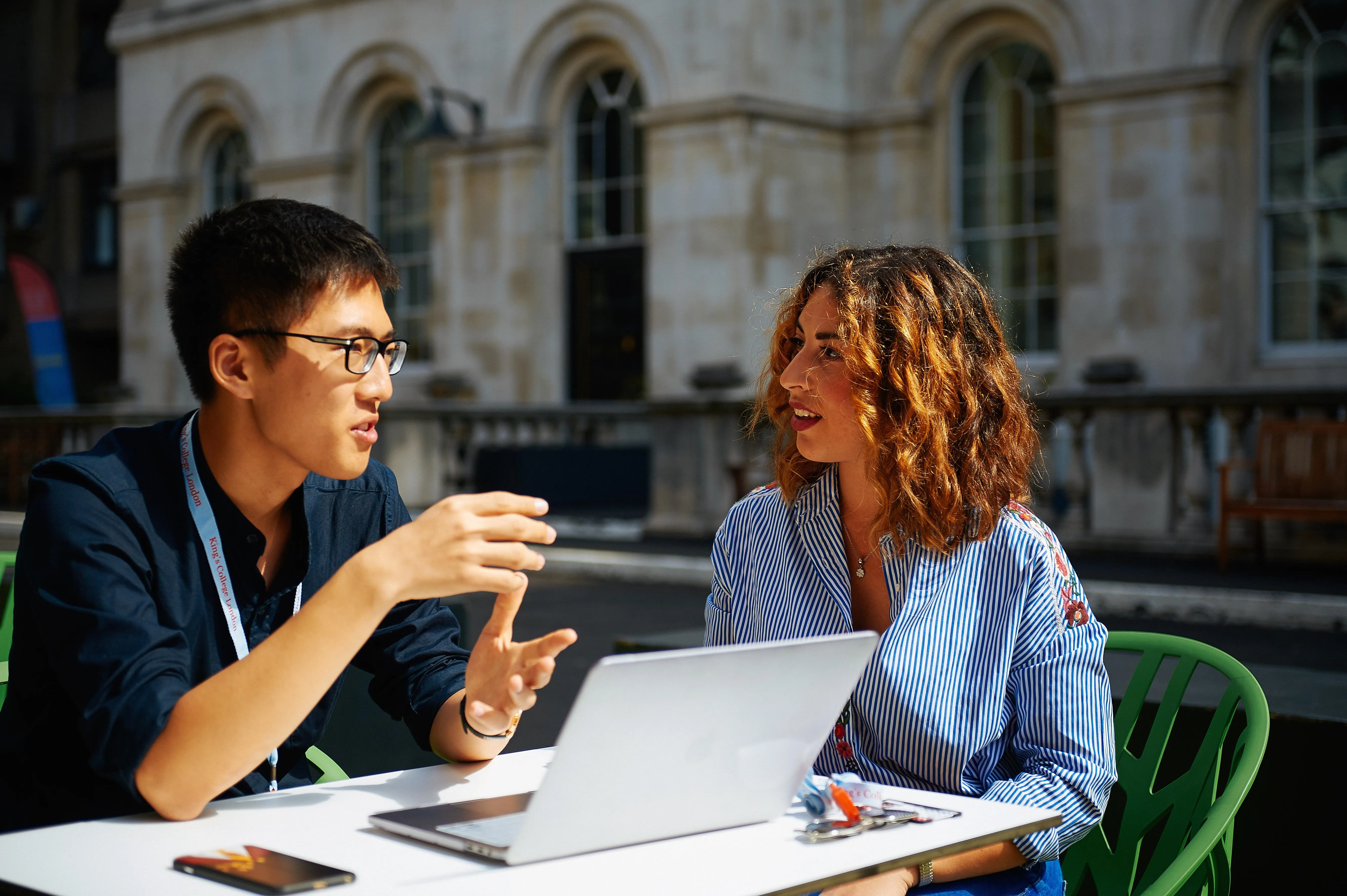 student talking