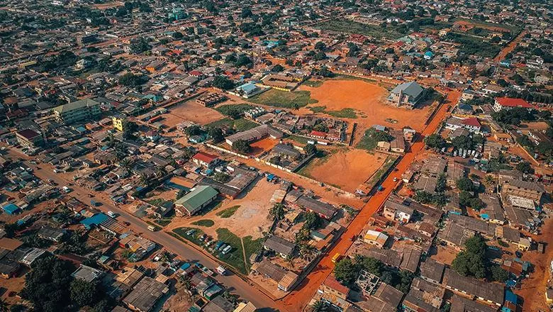 A drone shot of the vast landscape of Ghana, Accra. Photo by Virgyl Sowah on Unsplash