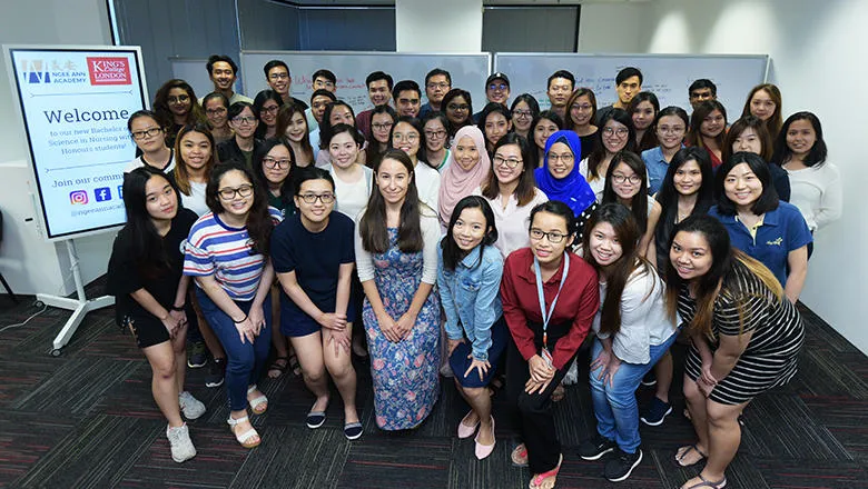 Group photos of students of the Nursing BSc course in Singapore