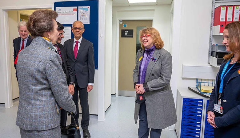 Princess Anne and Executive Dean speaking