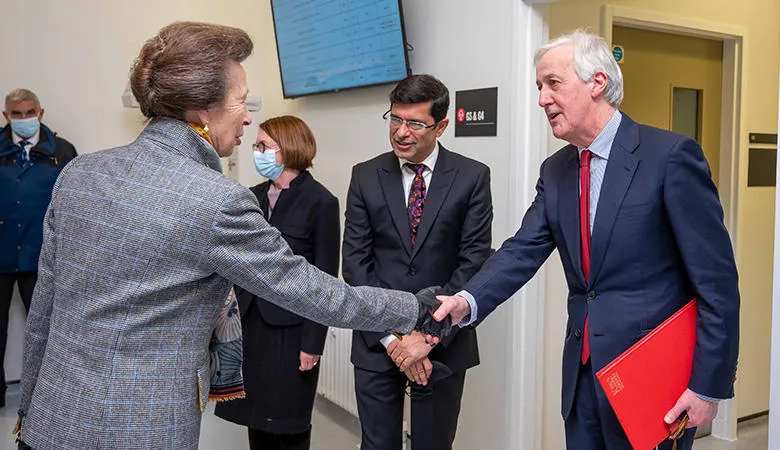 Princess Royal shaking hands with Senior Vice President