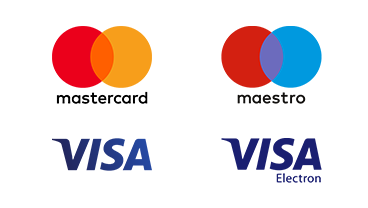 Logos of mastercard, maestro, visa and visa electron.