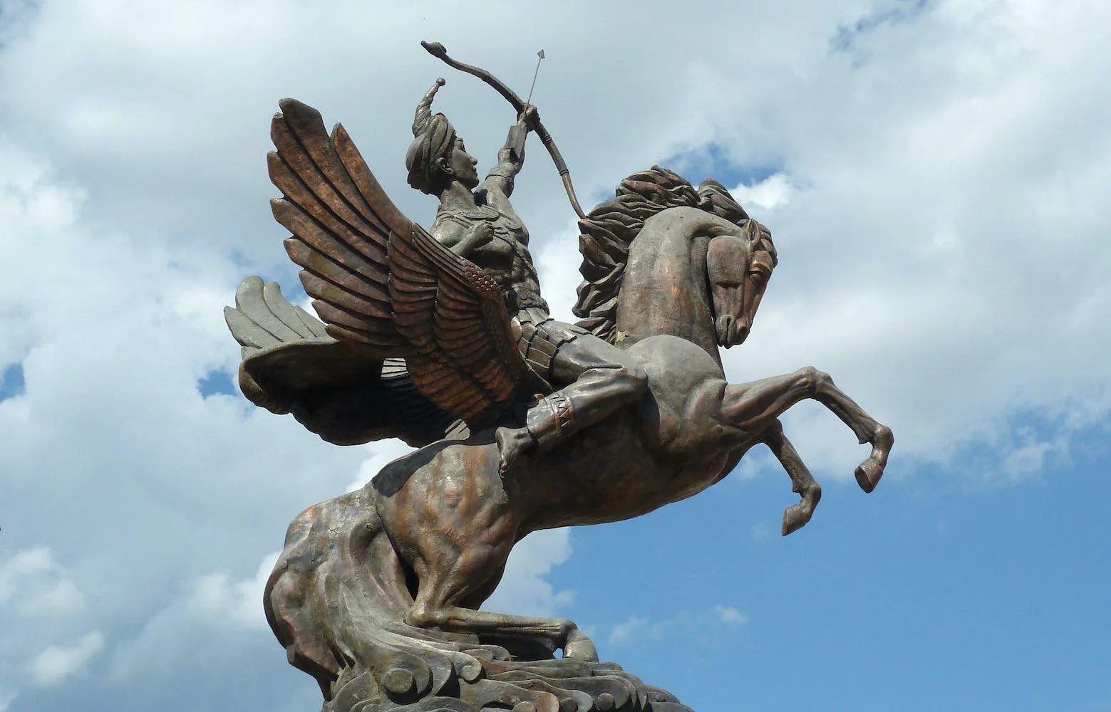 Statue of the Nuosu culture hero, Zhyge Alu, astride his winged horse in Southwest China. Copyright Katherine Swancutt 2011, all rights reserved. Used with permission.