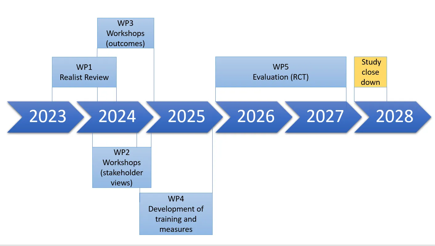 A figure showing the timeline for the ICALD programme