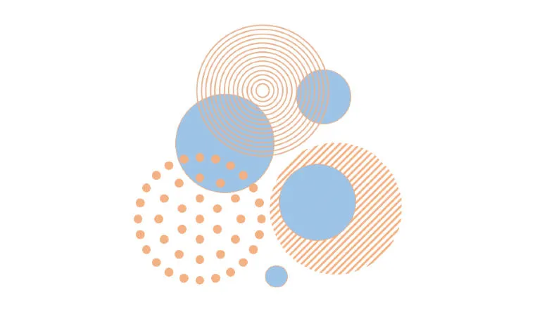 Overlapping circles in an abstract design
