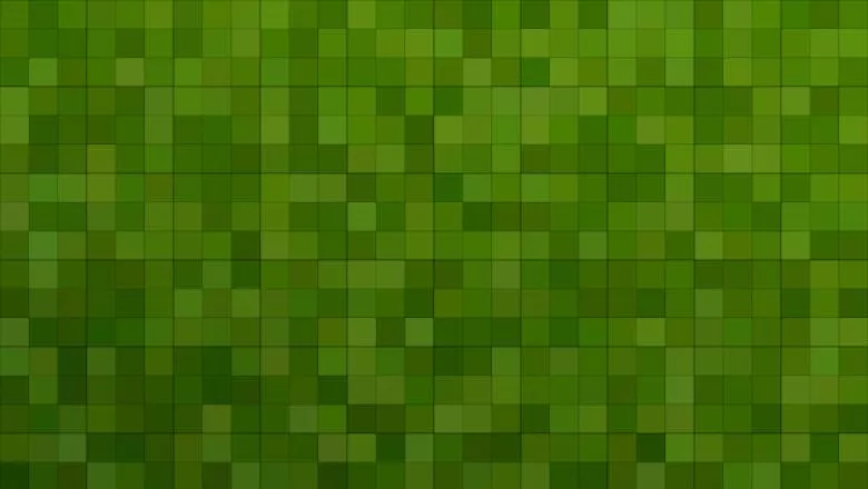 Abstract green image broken down into squares
