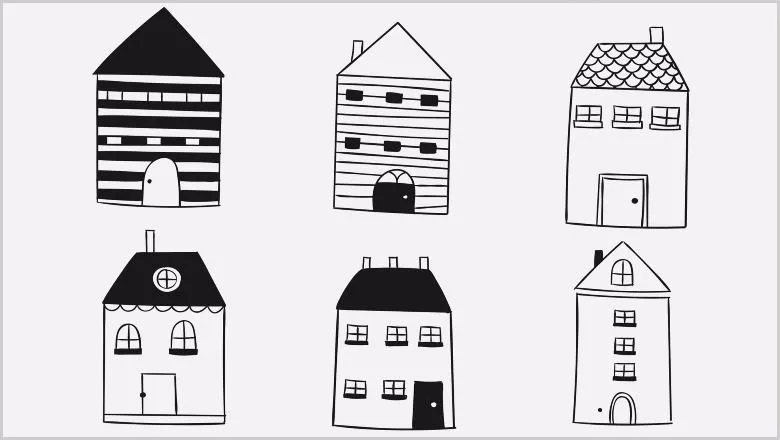 Six houses
