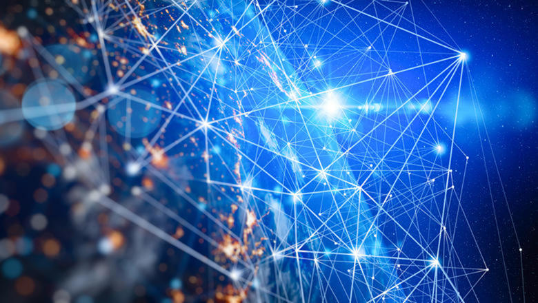 Abstract image of network above earth 1903x1073