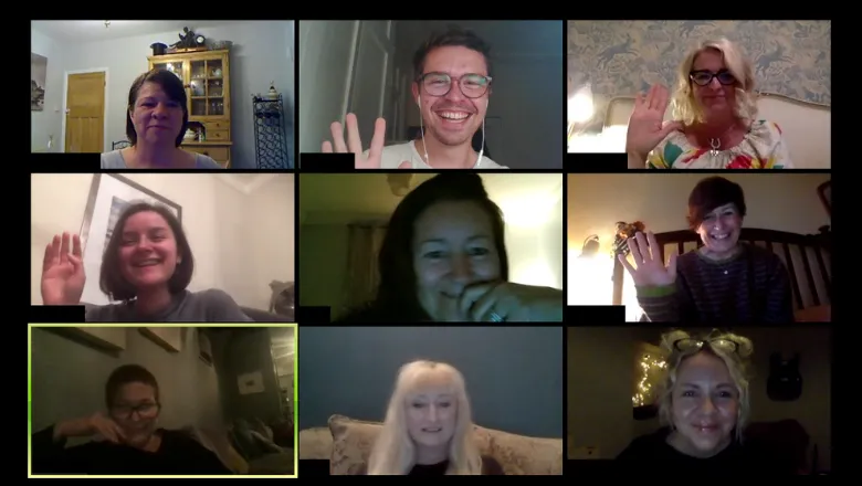 A screenshot of an online meeting of parents from the Hastings Project