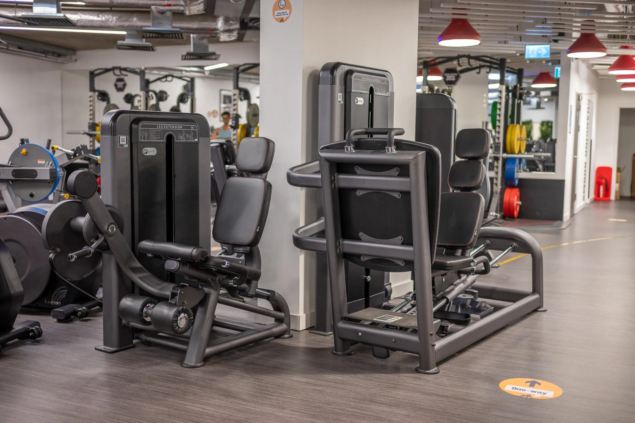Two leg press machines