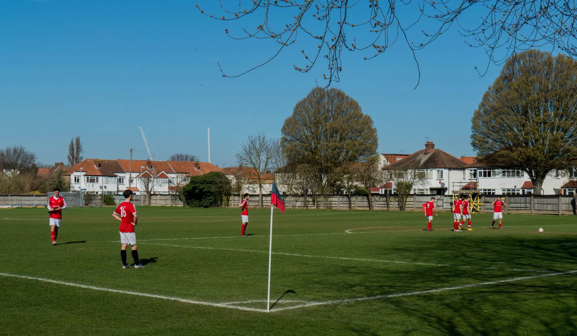 Group of men playing football 