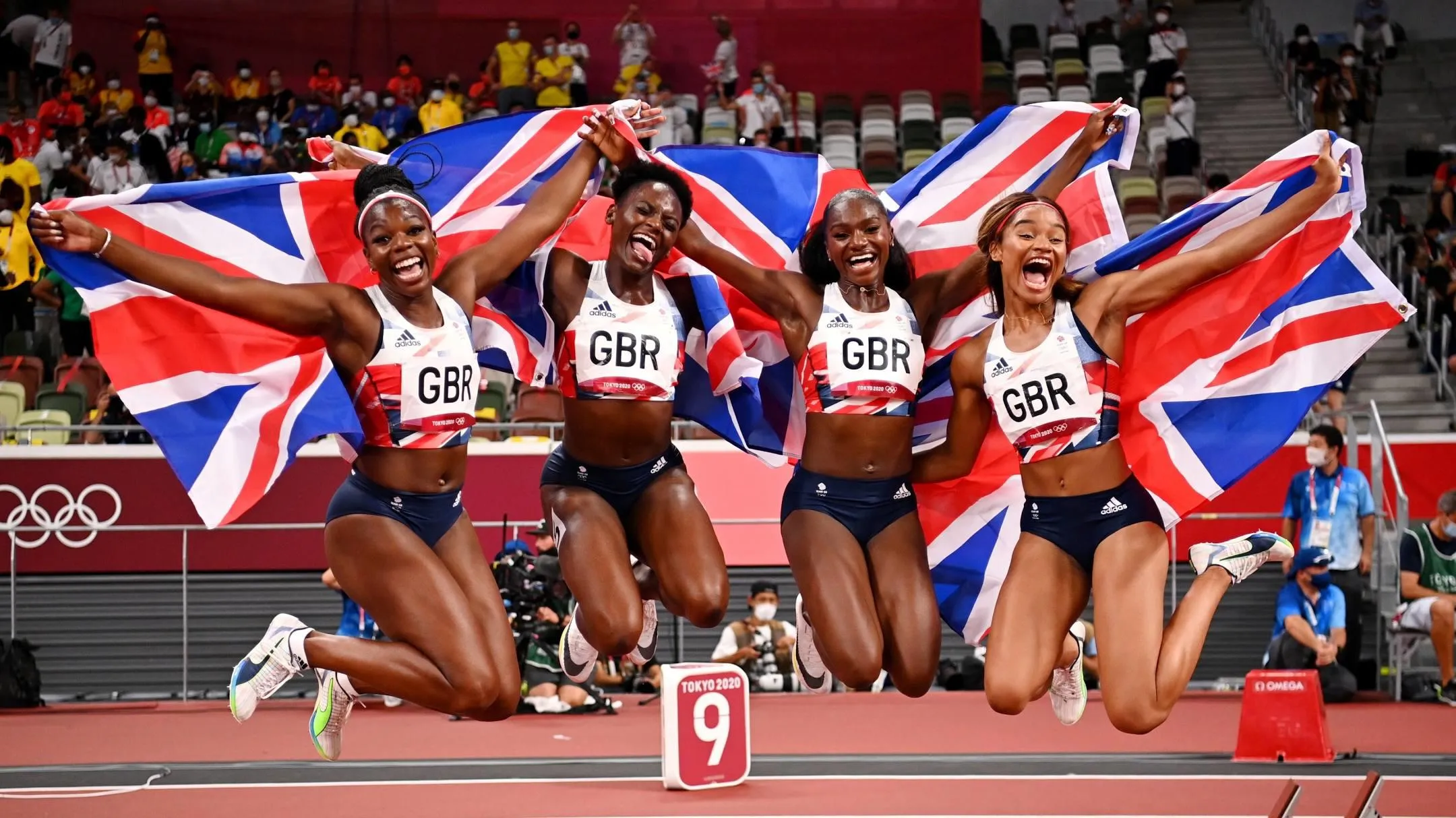 Right hand side:  Dina Asher-Smith & Imani-Lara Lansiquot at Tokyo 2020 Olympics 