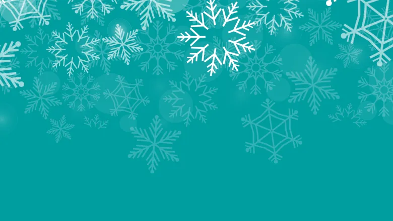 Dark blue background with white snowflakes