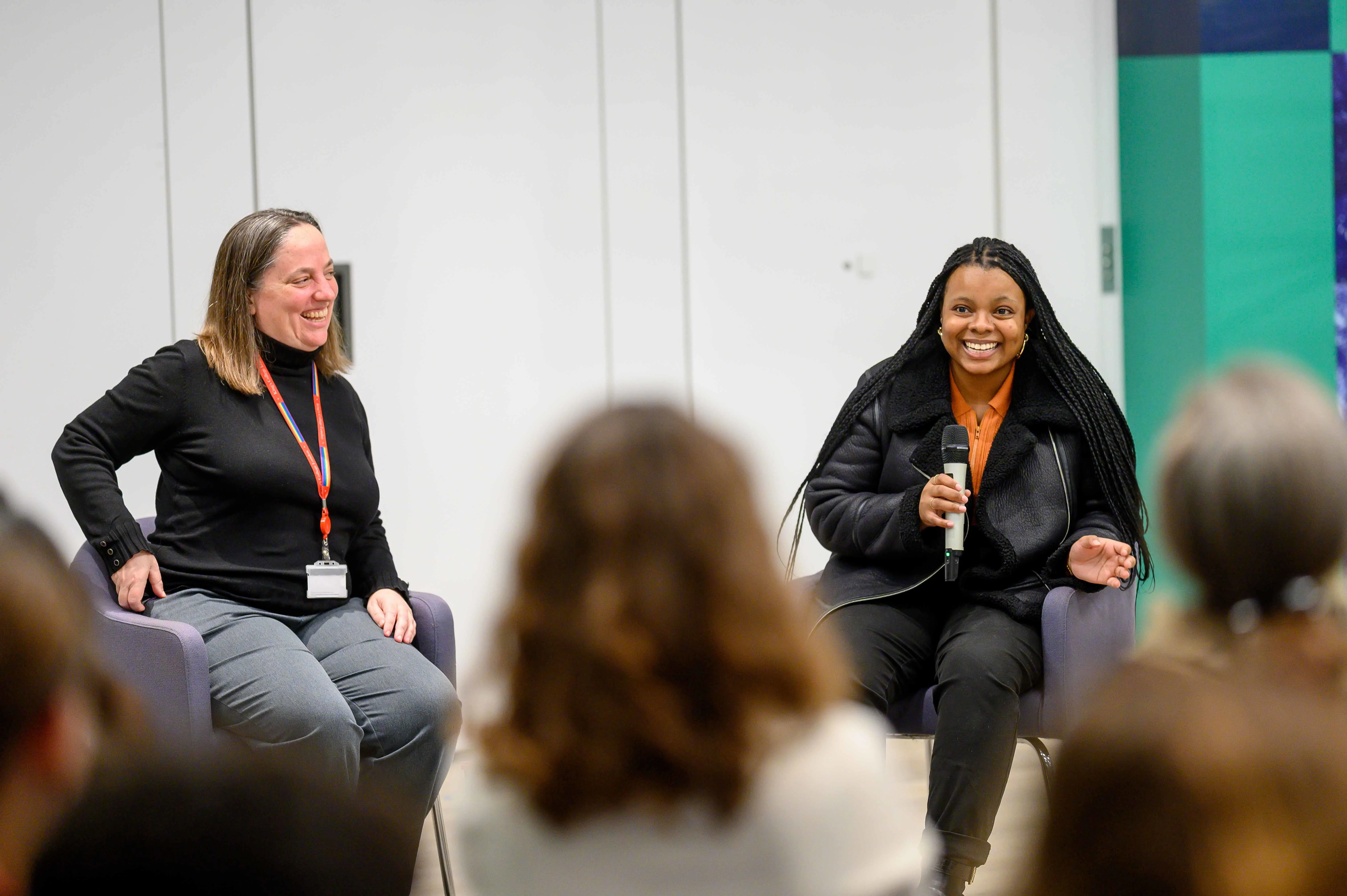 Professor Anne Pollock in conversation with alumnus, Beauty Dhlamini 