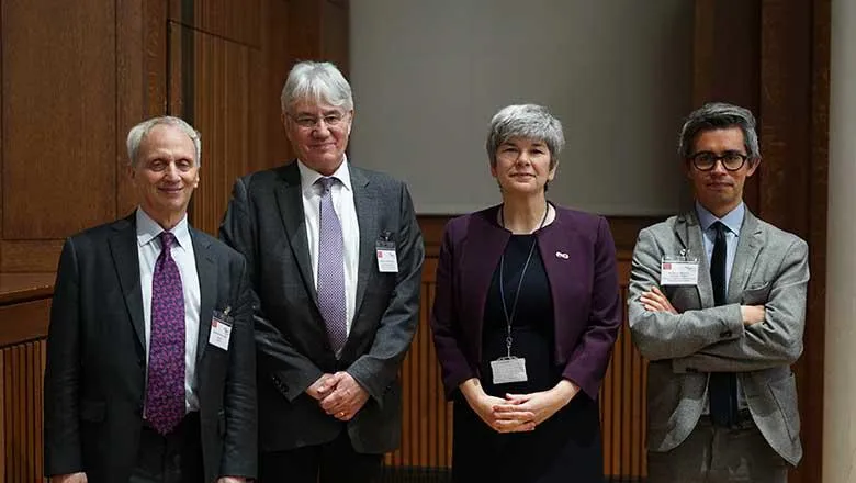 Sir Brian Pomeroy (Chairman of Age UK), Professor Andrew Steptoe (Head of the Department of Behavioural Science and Health at University College London and Director of the English Longitudinal Study of Ageing (ELSA)), Steph Harland (Chief Executive of Age UK), and Professor Mauricio Avendano (Director of King’s Institute of Gerontology). 