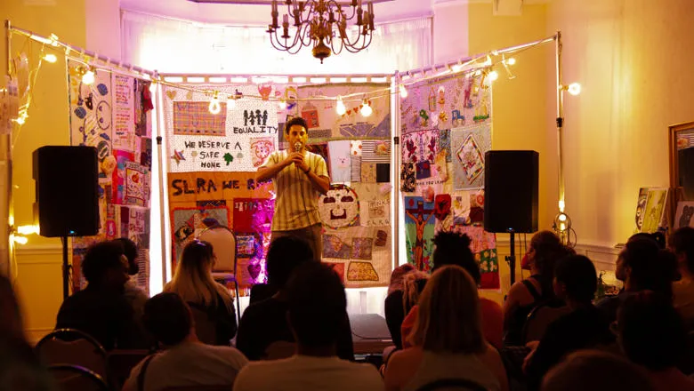 Poetry reading credit Yasin at the Migrant Connections Festival 2021 by Federico Rivas