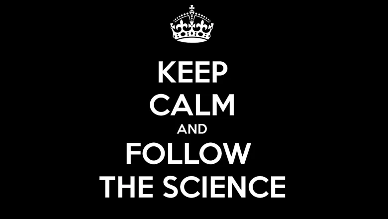Keep calm and follow the science icon