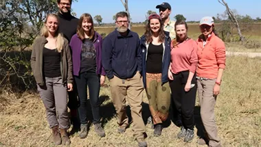 Students on the Okavango field trip