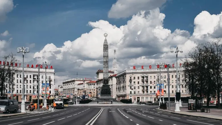 Victory Square in Minsk.                                                                                           Picture: DARYA TRYFANAVA