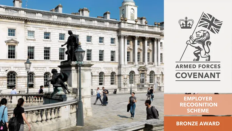 Strand Campus and Armed Forces Covenant Bronze Award Banner