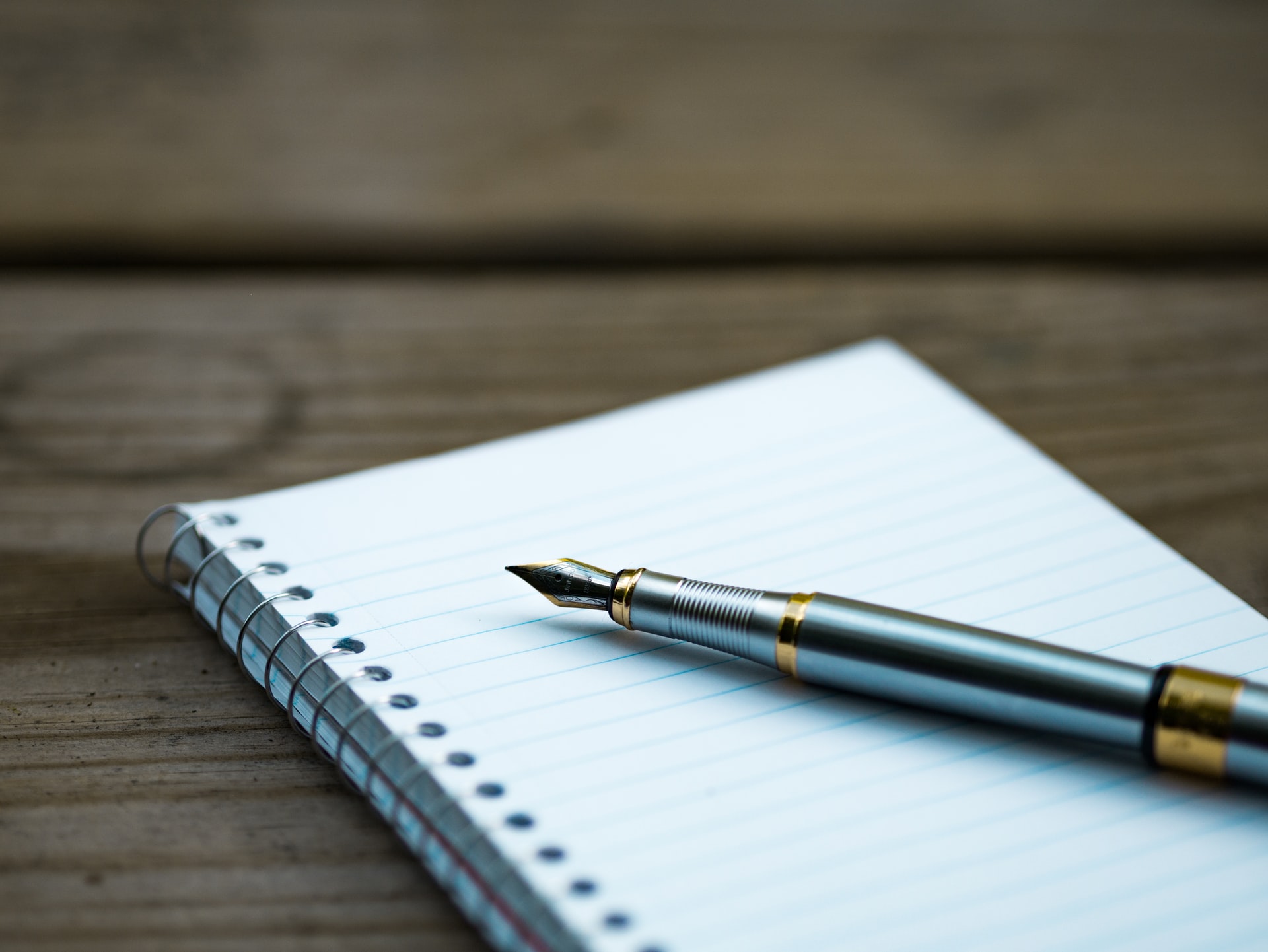 Fountain pen on notepad