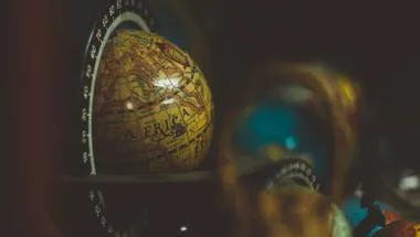 World globe showing Africa