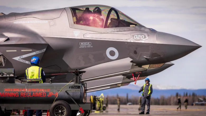 Pictured are personnel from 617 Sqn, RAF Marham on exercise alongside the USAF, US Navy and RAAF as part of Ex NORTHERN EDGE in Alaska. UK MOD © Crown copyright 2023