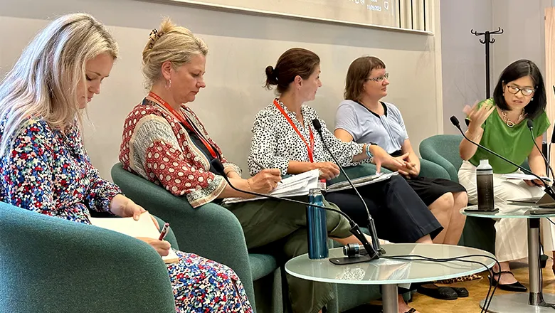 The panel discussion chaired by Dr Christine Cheng was joined by Dr Jade McGlynn, Dr Natasha Kuhrt, Professor Tracey German and Dr Kseniya Oksamyt. 