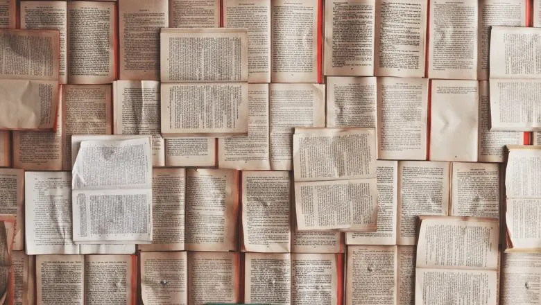 Open books on a table