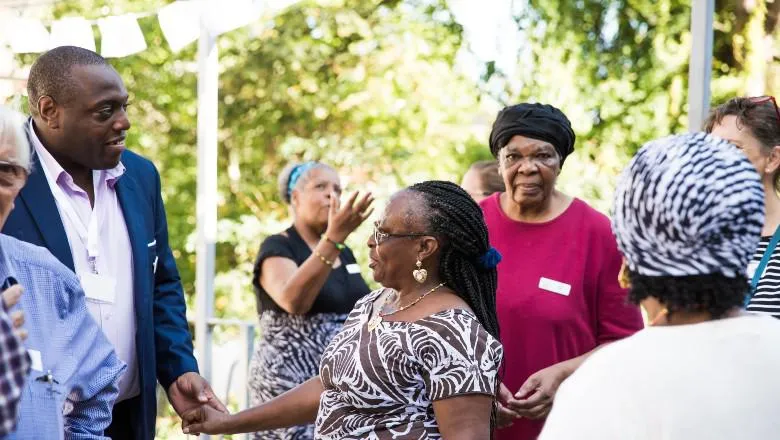 Photo of people at a garden party