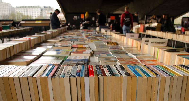 A book stall under Waterloo Bridge in London