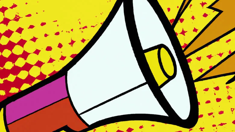 Loud hailer in the style of pop art