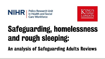 Safeguarding, homelessness and rough sleeping