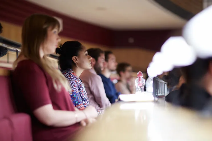 Students in a lecture at King's College London