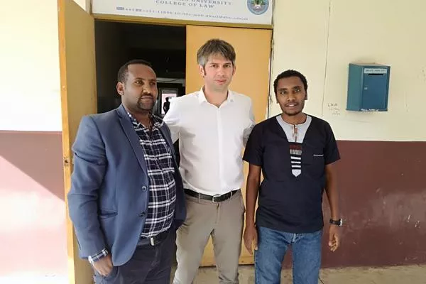 Dr Barney Walsh with members from Debre Berhan University in Ethiopia.