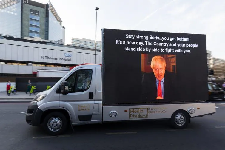 A message wishing Boris Johnson well following COVID19 diagnosis