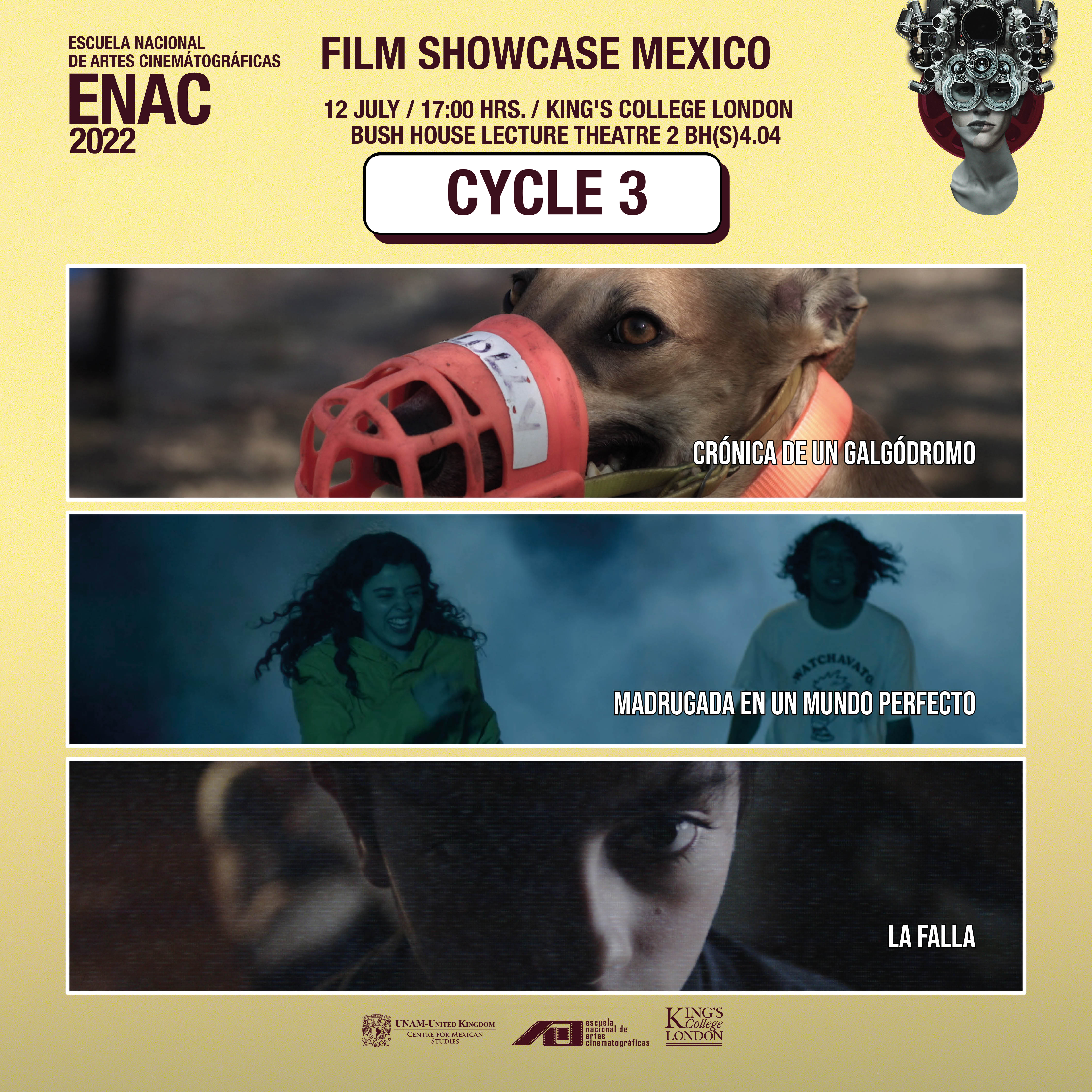 Film showcase Mexico programme: Crónica de un galgódromo, Madrugada en un mundo perfecto and La falla