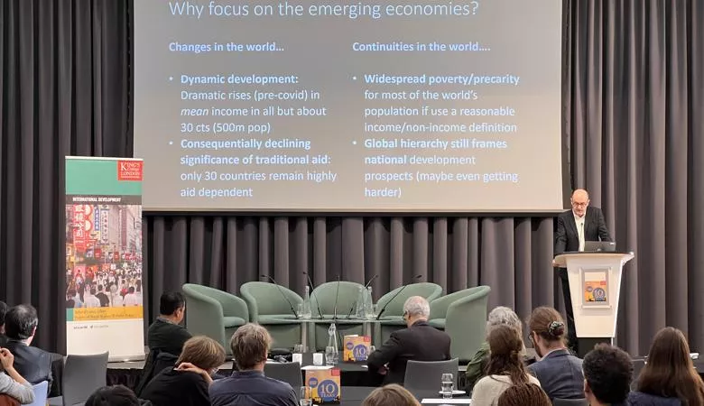 Andy Sumner speaking at the DID Development and the Emerging Economies conference, 2022